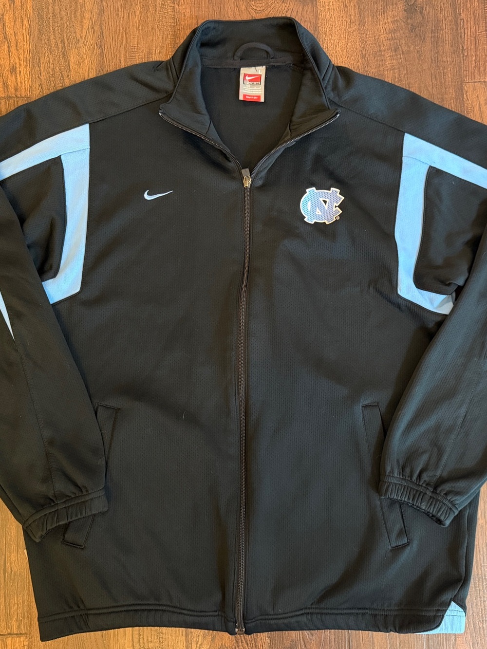 Vintage Y2K Nike Team UNC Tar Heels Full Zip Jacket Men’s Large Black Blue